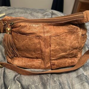 Cabin Creek leather embossed shoulder purse